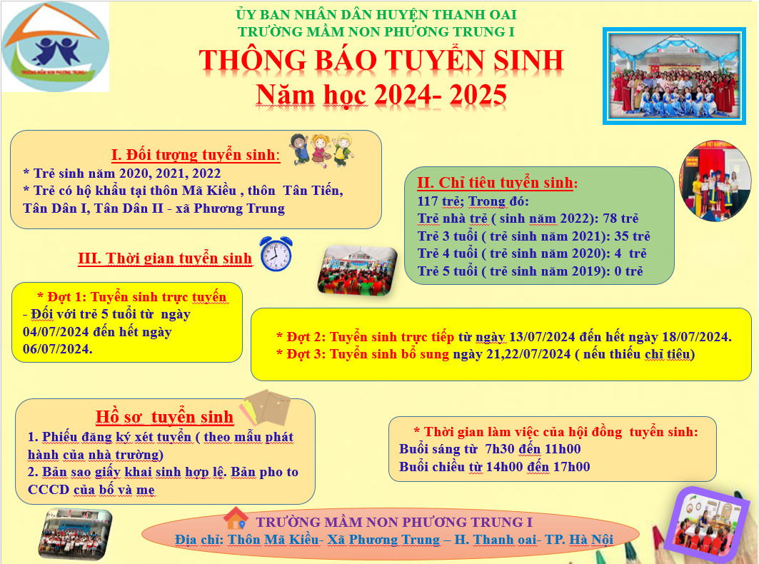 Thông báo tuyển sinh năm học 2024-2025