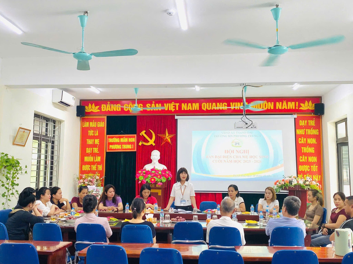 Trường MN Phương Trung I tổ chức buổi họp ban đại diện cha mẹ học sinh cuối năm 2025 - 2026