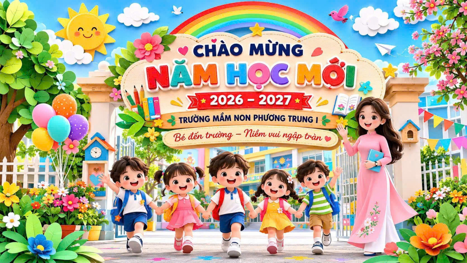 HÂN HOAN CHÀO ĐÓN CÁC THIÊN THẦN NHỎ TRỞ LẠI TRƯỜNG MN PHƯƠNG TRUNG I THÂN YÊU SAU KÌ NGHỈ HÈ