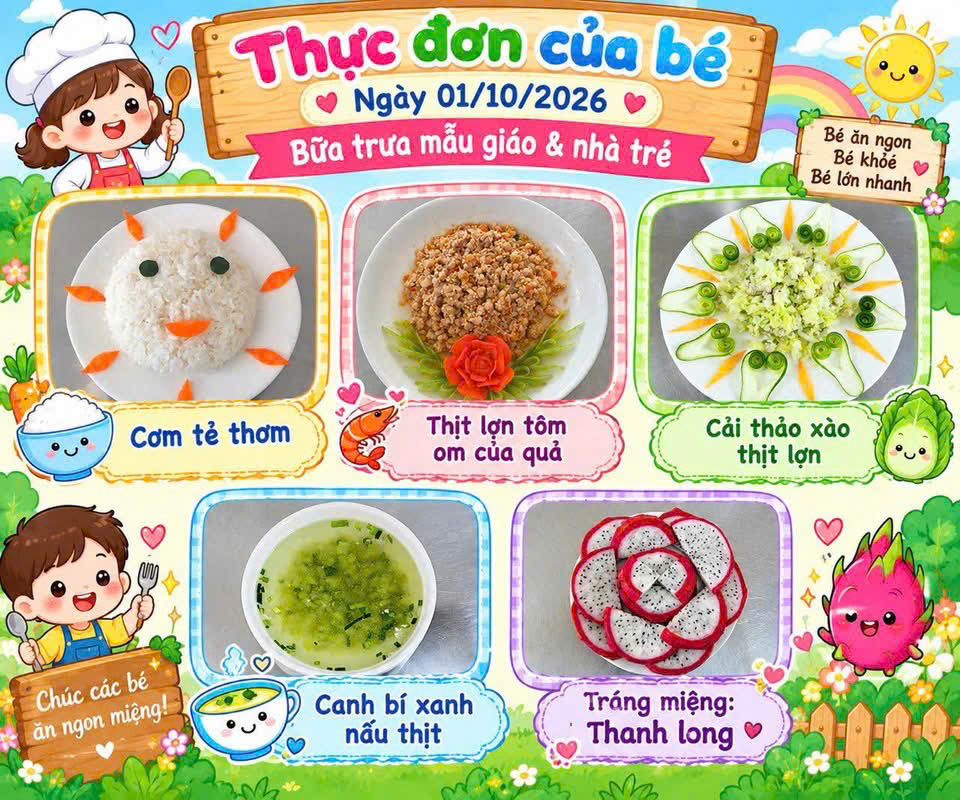 THỰC ĐƠN HÔM NAY CỦA BÉ YÊU LÀ GÌ?